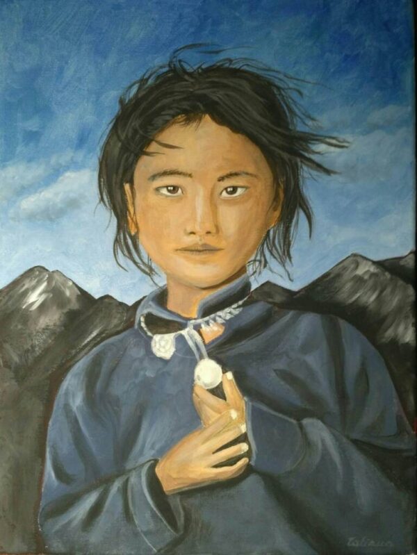 Ragazzino tibetano Acrilico su tela 30 x 40 cm